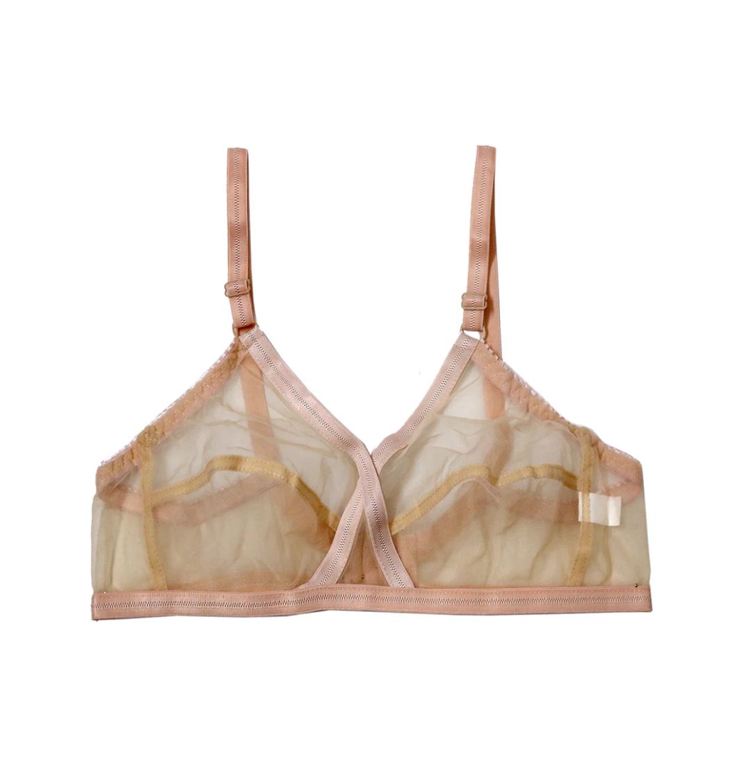 Pack Of 2 Non-Padded & Non-Wired Cotton Full Cover Full Net Transparent Bra