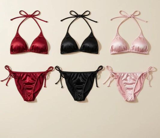 Satin Silk Bikini Set