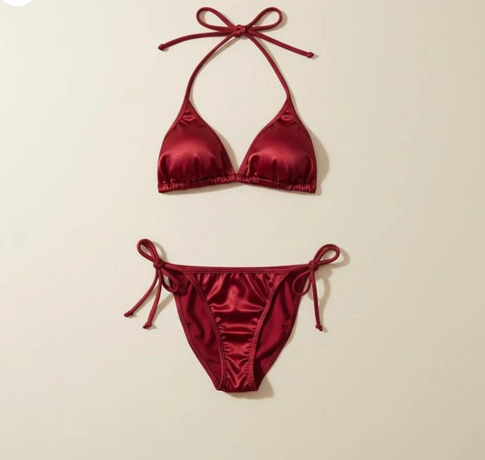 Satin Silk Bikini Set